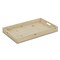 Contemporary Home Living 18.75" Beige Rectangular Wooden Tray with Handles